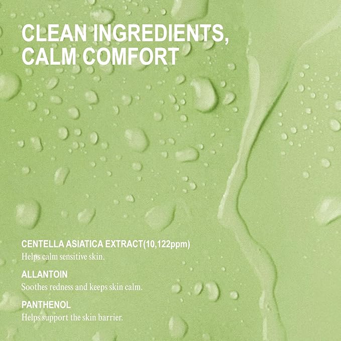 NUNIES Calming Sheet Mask – Korean Soothing Face Mask for Redness & Sensitive Skin | CICA, Allantoin & Panthenol | pH-Balanced | Alcohol-Free, Fragrance-Free, Colorant-Free | 5 Sheets