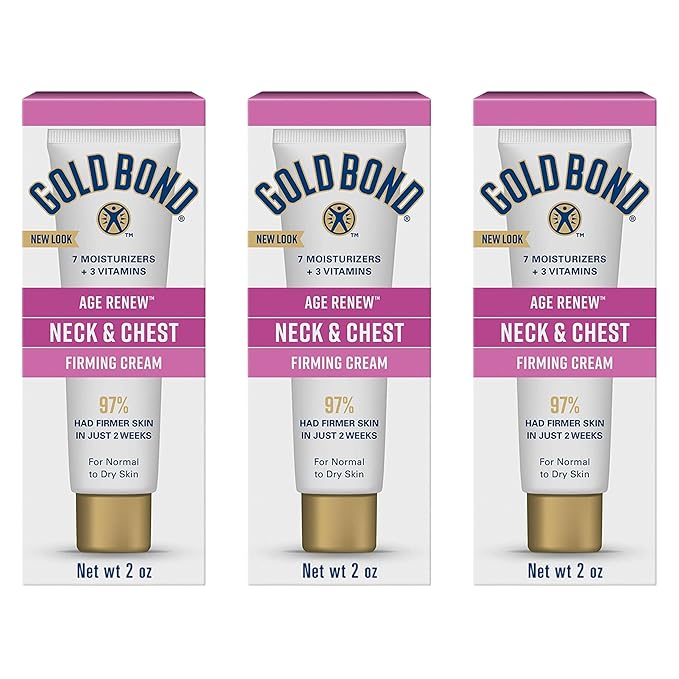 Gold Bond Age Renew Neck & Chest Firming Age Renew Cream, 2 oz., Clinically Tested Skin Firming Cream, Pack of 3