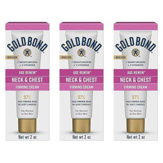 Gold Bond Age Renew Neck & Chest Firming Age Renew Cream, 2 oz., Clinically Tested Skin Firming Cream, Pack of 3