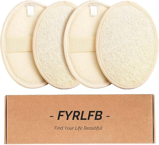 Natural Loofah Exfoliating Body Scrubber for Men and Women, Loofah Sponge Pads & Body Sponges Scrubber, Luffa Sponge to Clean & Relax Your Body Deeply (5 Pack)