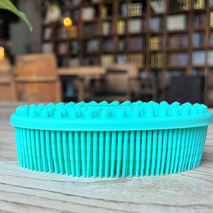 Premium Sensory Brushes for Kids or Autism,Soft Silicone Body Scrubber,2 in 1 Sensory Room Occupational Therapy,Silicone Loofah,Pets Shower Brush Bath Brush Shampoo Brush (3pcs(Big Oval))