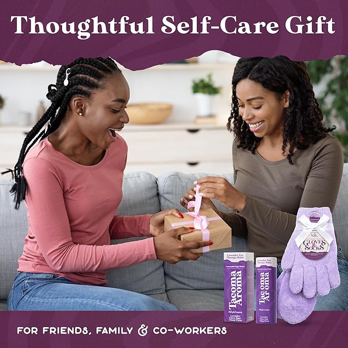 Purple Canyon Fuzzy Socks & Gloves and Essential Oil Balm Spa Kit | Purple Socks and Gloves Infused with Aloe Vera and Vitamin E Oil | Beeswax Miracle Balm for Cracked Heel Repair and Foot Care
