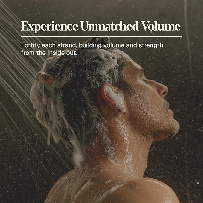 Black Wolf Thickening & Volumizing Hair Shampoo for Men - Strengthening Hair Care Products for Volume & Body with Biotin, Keratin & Hydrolyzed Rice Protein - Curly, Straight, Oily & Dry Haircare