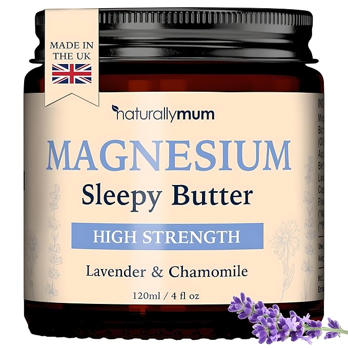 Magnesium Butter [NATURAL & VEGAN] - Topical Magnesium Chloride Cream Butter Support for Sleep, Bone, Heart & Muscle Health - Lavender & Chamomile – High Strength Balm - Made in UK & Safe for Kids