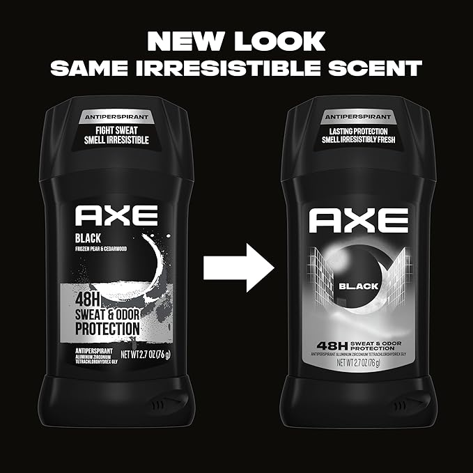 AXE Antiperspirant Stick for Men 12 Count Black 48 Hour Sweat and Odor Protection for Long Lasting Freshness, Frozen Pear & Cedarwood Men's Deodorant 2.7 oz