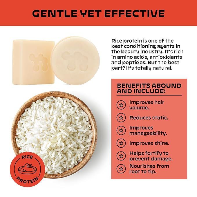 NOLE CARE Sustainable Conditioner Bar with Rosemary Min & Batana Oil, for Dry Hair, Anti Dandruff (2.12 Oz Bar) - Sustainable, PH Balanced, Rice Protein Conditioner, Plastic-Free