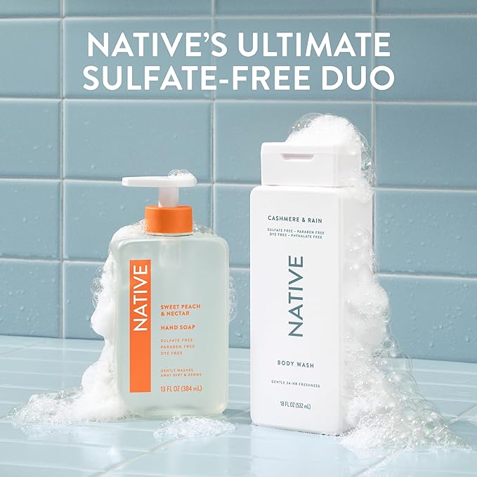 Native Sulfate Free Body Wash Contains Naturally Derived Ingredients | for Women & Men| Cashmere & Rain, 36 oz