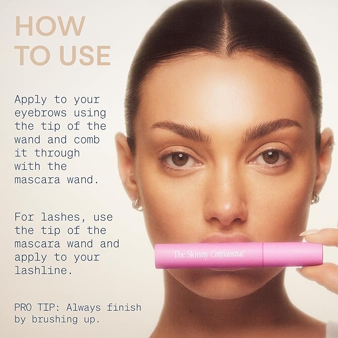 The Skinny Confidential Brow Peptide Eyebrow & Eyelash Styling Serum – Refine Your Brows with All Day Hold - Lightweight & Non-Greasy Brow & Lash Styling Serum
