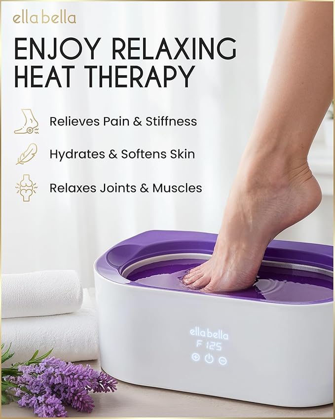 ELLA BELLA® Paraffin Wax Machine for Hand & Feet • Parafin Wax Warmer • Everything in One Kit – Paraffin Wax Refills, Mitts & Booties • Soothing Relief with Parrafin Hot Wax • Home Paraffin Wax Bath