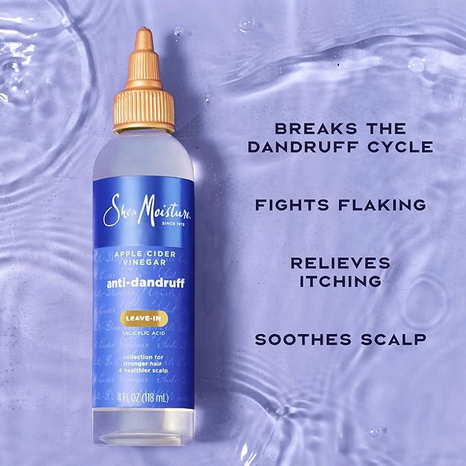 SheaMoisture Anti-Dandruff Leave-In Apple Cider Vinegar & Salicylic Acid To Soothe Scalp System for a Healthier Scalp 4 oz