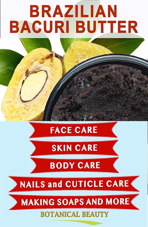 Botanical Beauty Brazilian BACURI BUTTER 100% Pure Natural VIRGIN UNREFINED for FACE, SKIN, BODY, HAIR, NAILS Skin Moisturizer Butter, Skin Nourishing Butter (8 Fl Oz)