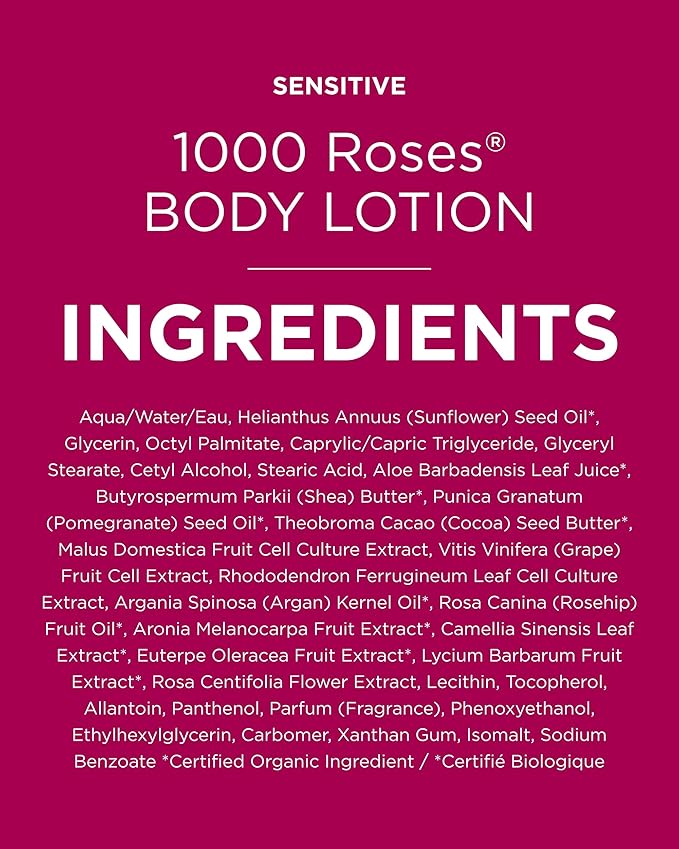 Andalou Naturals 1000 Roses Soothing Body Lotion - Improve Skin Moisture with Shea Butter & Aloe Vera - Hydrating Lotion for Dry or Sensitive Skin - 8 fl oz