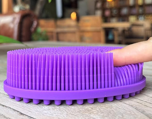 Premium Sensory Brush for Kids or Autism,Soft Silicone Body Scrubber,2 in 1 Sensory Room Occupational Therapy Fidget Brushes,Silicone Loofah,Pets Shower Brush Bath Brushes Shampoo Brush