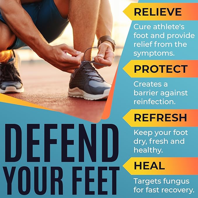 Athlete’s Foot Spray With Tea Tree Oil | Antifungal Treatment for Athlete’s Foot, Jock Itch, Ringworm | Soothes Itchy, Irritated Skin on Feet, Groin & Inner Thighs | Relieves Burning | 120ml