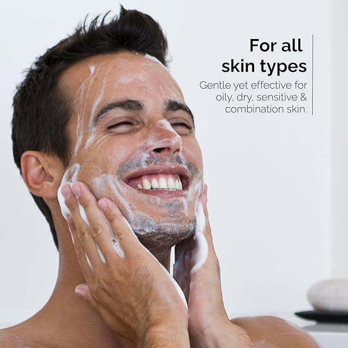 Nordisk Element Men’s Face Wash – Clarifying Gel Cleanser with Plum Extract | Daily Gentle Vegan Facial Wash for All Skin Types, Hydrating, Non-Stripping, Sulfate-Free, pH Balanced, 6.76 Fl Oz