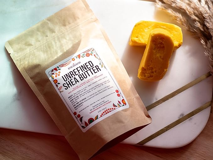 Better Shea Butter Yellow Shea Butter | Authentic, African, Unrefined | Use for Hair, Soap Making, DIY Lotions | 1 LB (16 oz) block