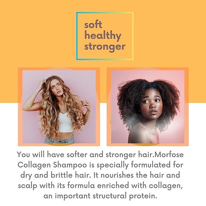 Morfose Collagen Shampoo for Dry and Brittle Hair - Moisturizing, Strengthening and Silky Softness,Strengthens, and Revitalizes Hair Strands 33.81 Fl Oz