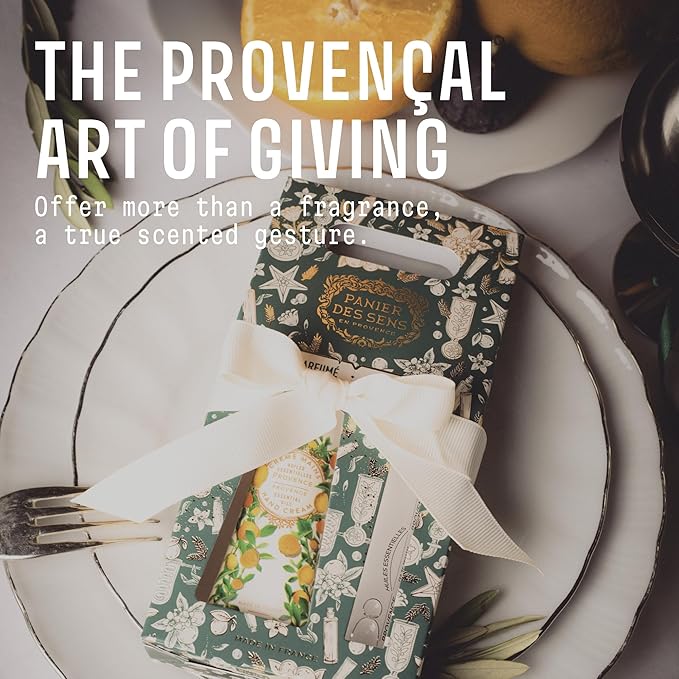Panier des Sens - Provence Citrus Gift Duo - Hydrating Hand Cream 96% Natural Ingredients & Roll-On Eau de Toilette - Made in France, Vegan, Perfect Holiday Gift - Travel Size 1.7 Fl Oz + 0.3 Fl Oz