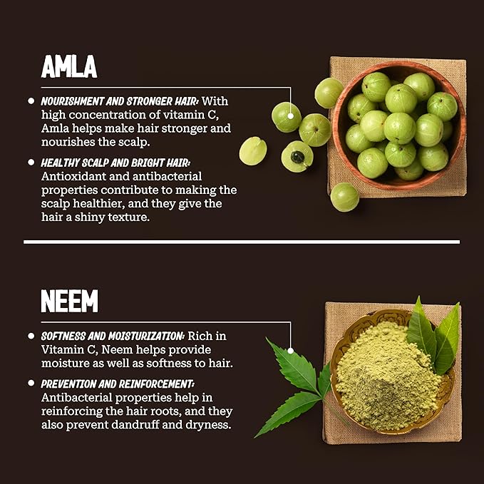 Restorative Hair Oil - Amla for Strengthening & Neem for Preventing Dryness and Dandruff - For Dry, Damaged Hair Growth - For Men & Women - 2 fl oz