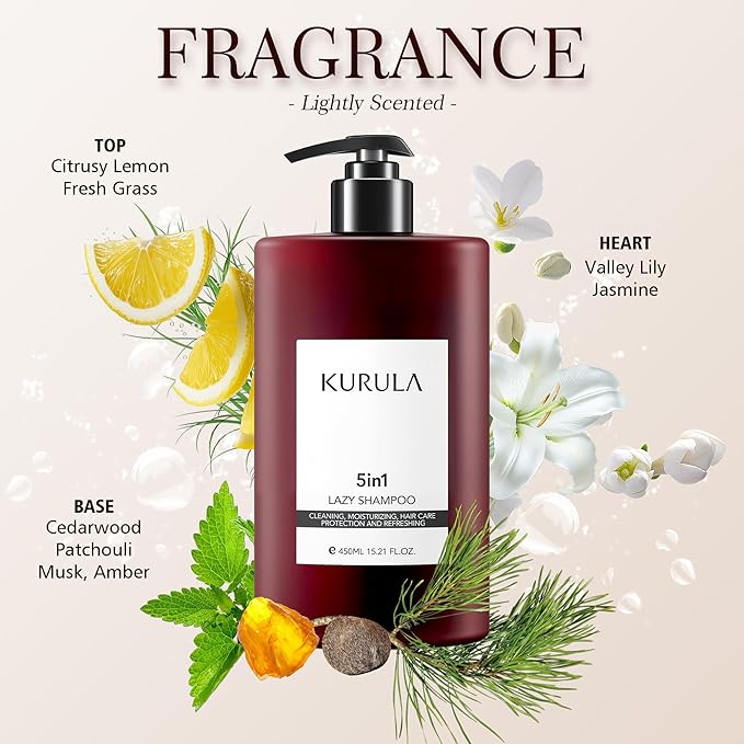 Shampoo for Women & Men 5in1 Hair Care - All-in-one | Volumizing, Moisturizing, Hydrating and Repairing for All Hair Types | Camellia Oil | Natural, Soft and Fluffy Again, 15.2 OZ