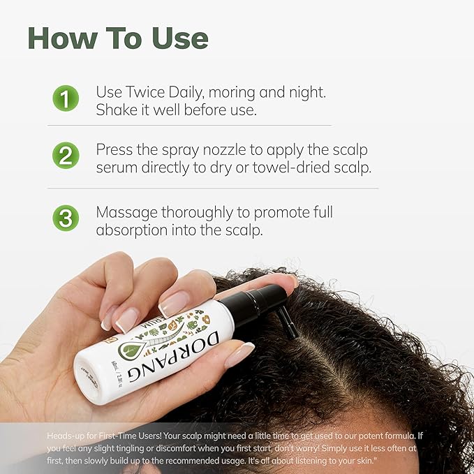 Scalp Serum for Thinning Hair in Men & Women, Clinically Tested Vegan Formula with Peptides & Rosemary Oil, Improves Hair Density and Scalp Health, Non-Greasy No-Rinse Christmas Gift