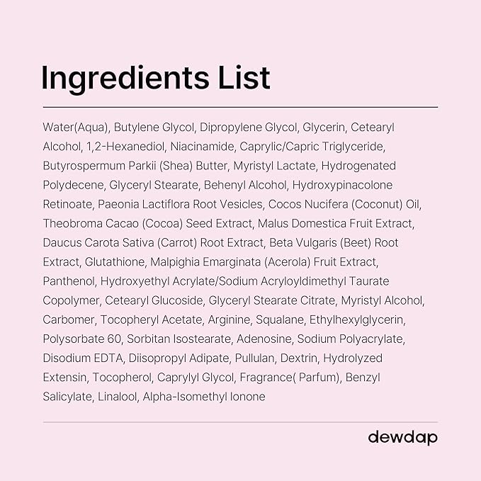 Dewtox Glow Skin Cream, Firming & Hydrating Face Moisturizer with Retinol & Niacinamide, Fine Line Care, Korean Skincare (1.69 Fl Oz / 50ml)