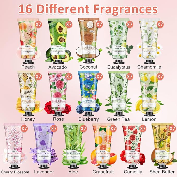 112 Pack Moisturizing Hand Cream Set, Christmas Gifts and Stocking Stuffers for Women, Bulk Hand Lotion Travel Size for Dry Cracked Hands, Mini Hand Cream for Mom Gifts, Teacher Gifts, Birthday Gifts