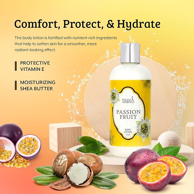 Scented Body Lotion For Women, Deep Moisturizing Hand Cream, Womens Luxury Stocking Stuffers & Fragrance Gifts That Smell Good, 10oz (Passion Fruit)