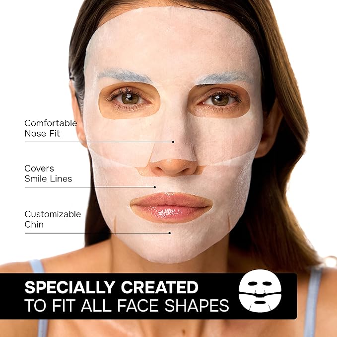 SimplyVital Collagen Facial Mask with Retinol & Hyaluronic Acid - Hydrating Face Masks Skincare - T Line & V Line Sheet Mask for Women Skin Care - Mascarillas Para la Cara - Cloth Face Masks - 7 Pack