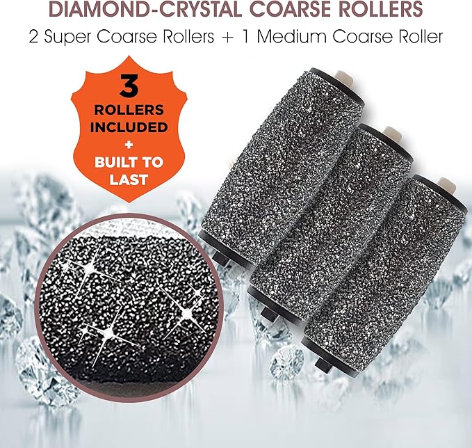 Powerful Electric Foot Callus Remover for Men - Rechargeable Pedicure Foot Grinder Files Away Dead, Hard Skin and Calluses on Heels for Smooth Soft Feet (Silver Grey)