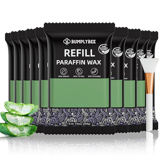 Paraffin Wax Kit - 10 Packs Aloe Vera Paraffin Wax for Hand and Feet Refill, Skin Moisturizing, Non-Greasy, Easy-Peeling