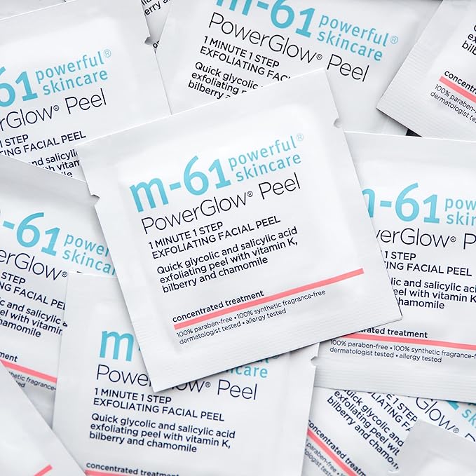 m-61 PowerGlow Peel | Exfoliating Facial Peel With Glycolic, Salicylic Acid. 1 Minute, 1 Step - 30 Treatments