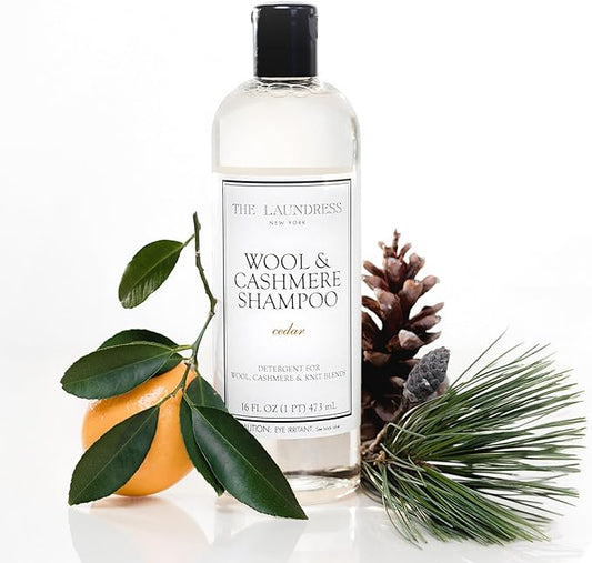 The Laundress Wool & Cashmere Shampoo, 31 Loads, Concentrated Liquid Laundry Detergent, Cedar Scent, Gentle Cold-Water Hand or Machine Wool Wash for Delicate Fabrics - Merino, Mohair & Knit Blends