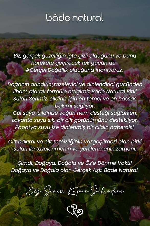 Bade Natural 100% Pure Rose Water Toner – Pore Tightening & Brightening Facial Mist – Hydrating & Refreshing Skin Tonic for All Skin Types – Alcohol-Free, Vegan – 3.4 fl oz