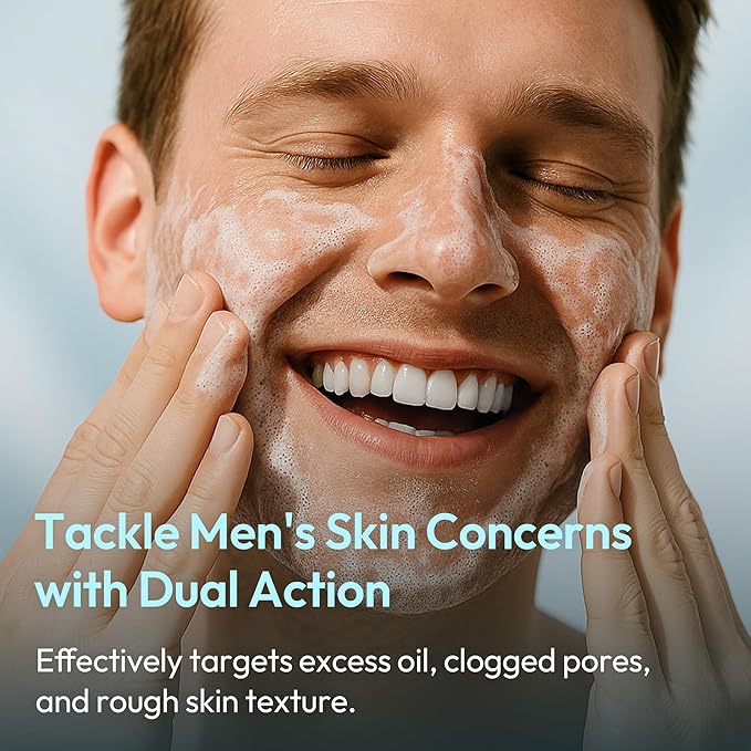 Dual Pore Cleanser, Oil to Foam Daily Facial Wash, Exfoliating Salicylic Acid & Deep Pore Cleansing, Hydrating Facial Cleanser with pH-Balanced Formula, Suitable for Oily, Dry, Sensitive Skin