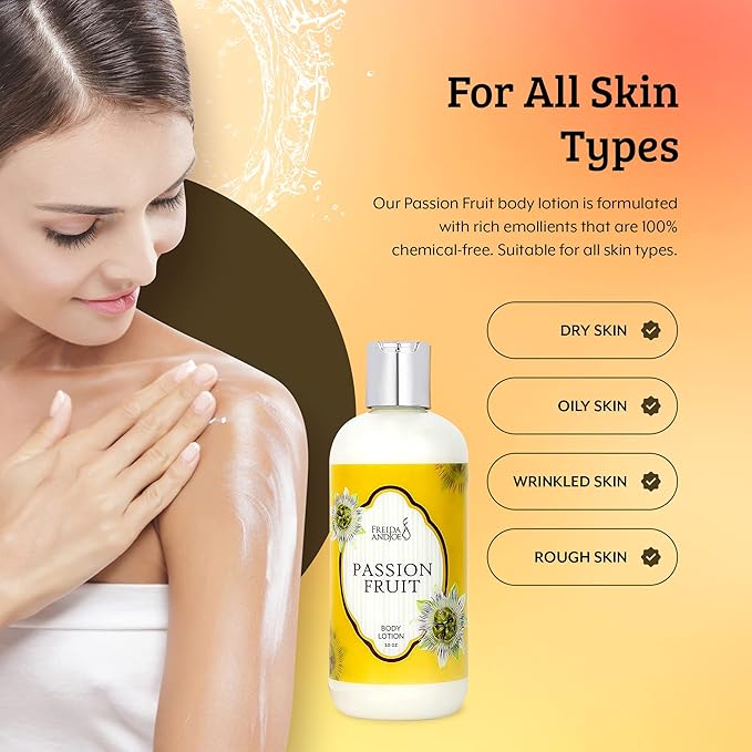 Scented Body Lotion For Women, Deep Moisturizing Hand Cream, Womens Luxury Stocking Stuffers & Fragrance Gifts That Smell Good, 10oz (Passion Fruit)