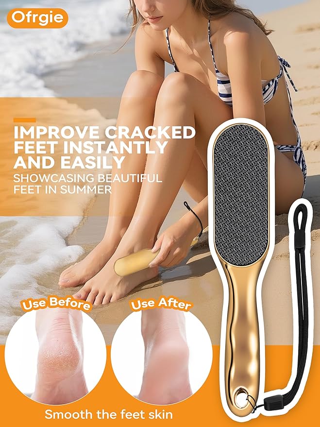 Nano Glass Foot File Foot Callus Remover Scrubber in Shower, Pedicure Tools Feet Scrubber Dead Hard Skin, Anti-Slip Handle Rope & Storage Bag Foot Files for Wet and Dry Feet Care Gift