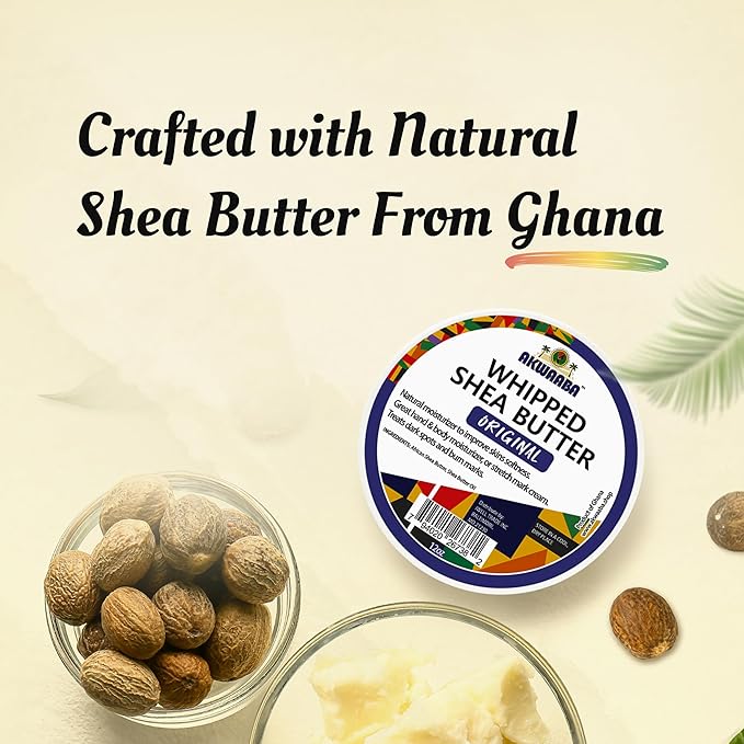AKWAABA Whipped Shea Butter (Sweet Mango) – Nourishes & Moisturizes | Made with Shea Butter | No Dyes & Parabens | 12 oz / 340 g