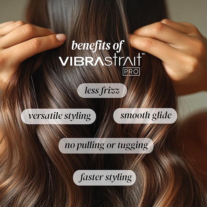 Pro Vibrating Ceramic Tourmaline Ionic Flat Iron, 1.75-inch | Fast, Frizz-Free Ceramic Hair Straightener: Easy, Gentle Glide for Waves, Curls, Smooth Hair | Professional Hair Styling Tools