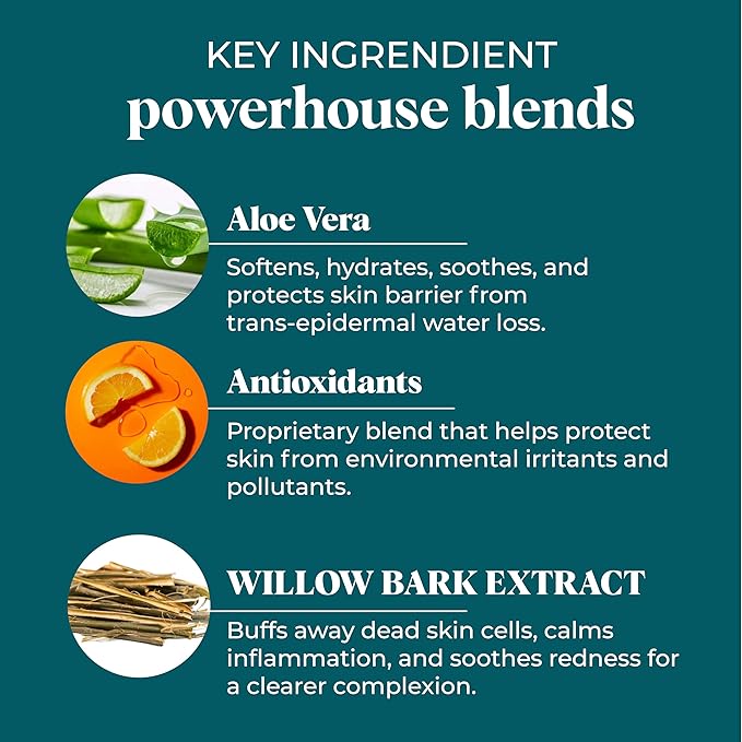 VI DERM Gentle Purifying Cleanser – Hydrating Water-Based Face Wash for Women & Men – Gentle Moisturizing Facial Cleanser with Aloe Vera, Vitamin E & Willow Bark Extract – Fragrance Free, 4 Fl Oz