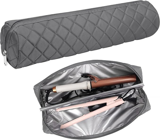 Large Hot Hair Tools Organizer Bag Portable Travel Heat Resistant Storage Case Pouch for Curling Irons, Flat Irons, Hair Straighteners and Styling Tools(17.7" x 3.9")