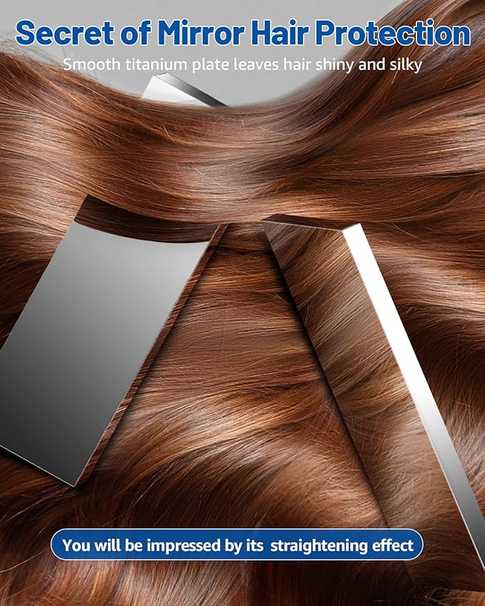 Nano Titanium 1.7" Wide Flat Iron for All Hair - Straightener with 5 Temps and Dual Voltage