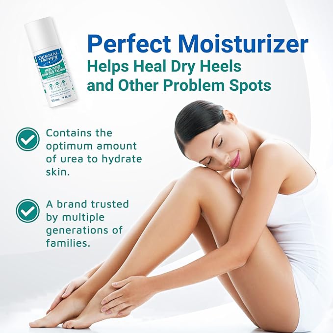 Dermal Therapy Heel Care Liquid Roll-On – Intensive Moisturizing & Repair for Cracked Heels, Dry & Rough Skin – Fast-Absorbing, Mess-Free Application – Hydrating Foot Care Treatment