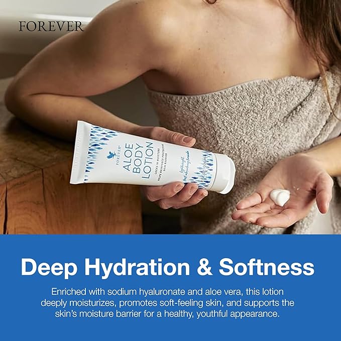 Forever Living - Aloe Body Lotion - For Smooth, Hydrated Skin - Vegan and Gluten-Free with Argan and Macadamia Oils 2 Pack (8 fl oz Each)