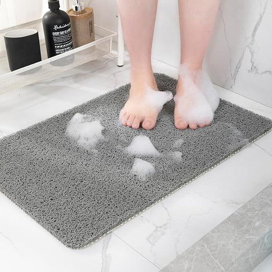 Non-Slip Bathtub Mat, Anti Slip Shower Mat, Fast Drying Bathtub Mats, Foot Scrubber Mat, Anti Slip Mat for Tub, Floor, Bathroom, Kitchen, Home, Hotel (Grey 71"×24")