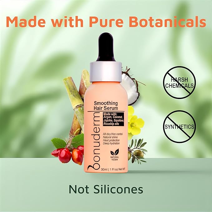 Hair Oil for Frizzy, Damaged, Dry Hair | Hydrating, Lightweight, Vegan & Natural Hair Oil | Tames Frizz, Adds Shine, Softness, Conditioning & Heat Protectant for All Hair Types