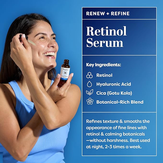 TruSkin Face Serum Duo – Vitamin C & Retinol Serum for Face – Anti-Aging Skin Care Gift Set for Women – Helps Improve Appearance of Fine Lines & Wrinkles for Smoother Looking Skin, 1 Fl Oz, 2 Bottles