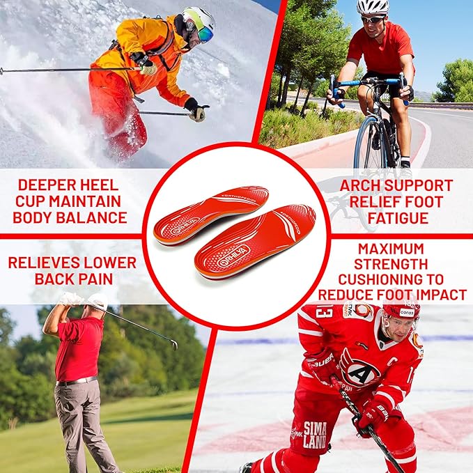 220lbs+ Plantar Fasciitis Relief Foot Pain Arch Support Insert Orthotics Insole, Women Men Shoe Inserts Standing All Day, Comfort Work Boot Insole Flat Feet Heel Spur Size 12, 305MM