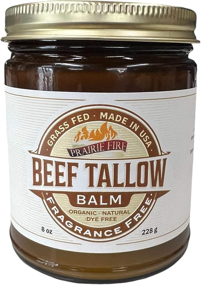 Beef Tallow Balm - 8 oz - Organic Grass Fed - Body Butter - Moisturizing Skin Care Fragrance Free - 8 oz