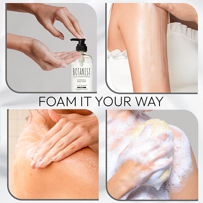 Botanist Moisturizing Body Wash for Dry & Sensitive Skin Women & Men, Organic Body Soap Gel with Shea Butter, Coconut Oil & Aloe from Japan, Paraben& Sulfate Free Water Lily& Raspberry 16.5 Fl Oz 2EA